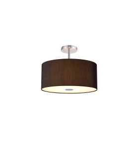 Baymont Polished Chrome 5 Light E27 Drop Flush With 40cm x 18cm Faux Silk Shade Black/White Laminate-1