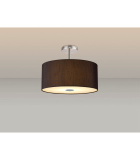Baymont Polished Chrome 5 Light E27 Drop Flush With 40cm x 18cm Faux Silk Shade Black/White Laminate-2