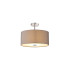 Baymont Polished Chrome 5 Light E27 Drop Flush With 40cm x 18cm Faux Silk Shade Grey/White Laminate-1