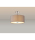 Baymont Polished Chrome 5 Light E27 Drop Flush With 40cm x 18cm Faux Silk Shade Grey/White Laminate-2