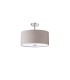 Baymont Polished Chrome 5 Light E27 Drop Flush With 40cm x 18cm Faux Silk Shade Grey/White Laminate-4