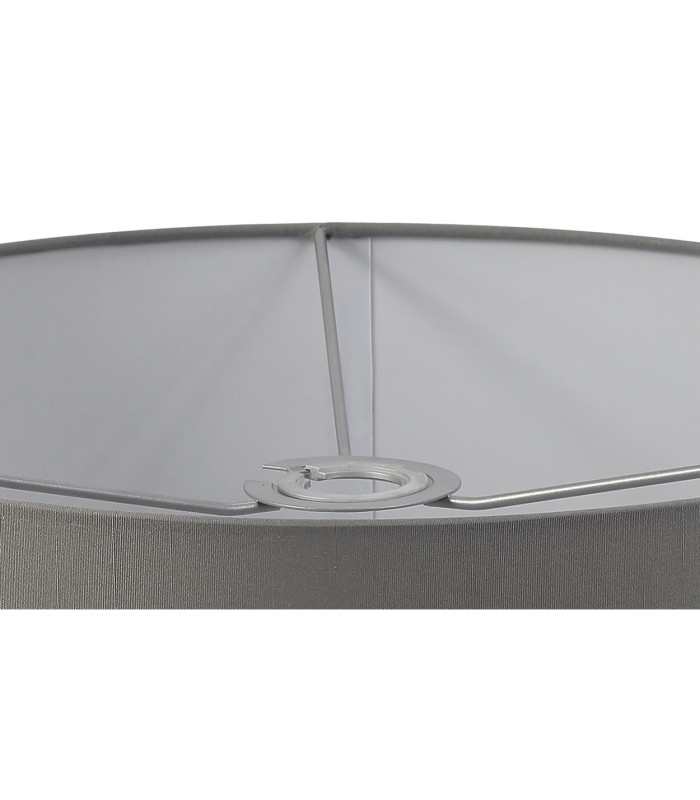 Baymont Polished Chrome 5 Light E27 Drop Flush With 40cm x 18cm Faux Silk Shade Grey/White Laminate-8