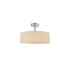 Baymont Polished Chrome 5 Light E27 Drop Flush With 45cm x 15cm Faux Silk Shade Ivory Pearl/White Laminate-1