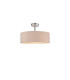 Baymont Polished Chrome 5 Light E27 Drop Flush With 45cm x 15cm Dual Faux Silk Shade Nude Beige/Moonlight-1