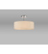 Baymont Polished Chrome 5 Light E27 Drop Flush With 45cm x 15cm Faux Silk Shade Ivory Pearl/White Laminate-2