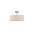 Baymont Polished Chrome 5 Light E27 Drop Flush With 45cm x 15cm Dual Faux Silk Shade Nude Beige/Moonlight-4