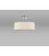 Baymont Polished Chrome 5 Light E27 Drop Flush With 45cm x 15cm Faux Silk Shade Ivory Pearl/White Laminate-11