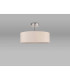 Baymont Polished Chrome 5 Light E27 Drop Flush With 45cm x 15cm Dual Faux Silk Shade Nude Beige/Moonlight-11