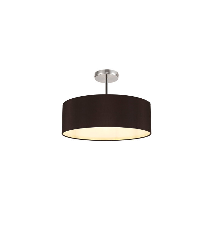 Baymont Polished Chrome 5 Light E27 Drop Flush With 45cm x 15cm Faux Silk Shade Black-1