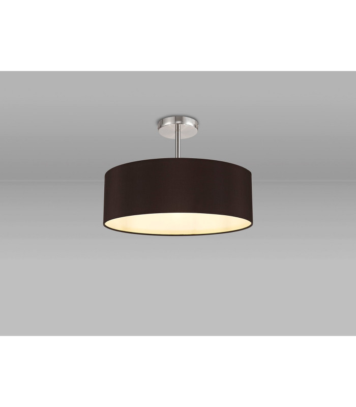 Baymont Polished Chrome 5 Light E27 Drop Flush With 45cm x 15cm Faux Silk Shade Black-2