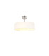 Baymont Polished Chrome 5 Light E27 Drop Flush With 45cm x 15cm Faux Silk Shade White-1