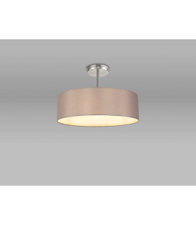Baymont Polished Chrome 5 Light E27 Drop Flush With 45cm x 15cm Faux Silk Shade Grey-2