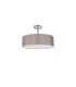 Baymont Polished Chrome 5 Light E27 Drop Flush With 45cm x 15cm Faux Silk Shade Grey-4
