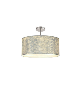Baymont 50cm Polished Chrome 5 Light E27 Drop Flush With 50cm x 20cm Silver Leaf Shade-1