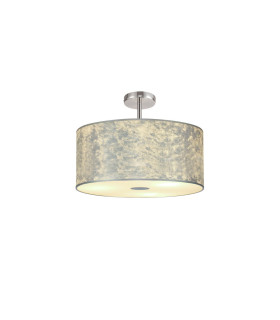 Baymont Polished Chrome 5 Light E27 Drop Flush With 50cm x 20cm Silver Leaf Shade-1