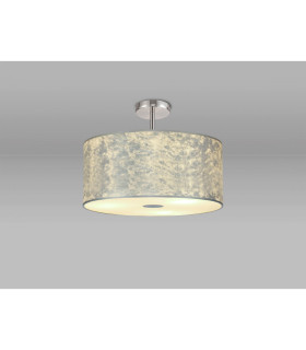 Baymont Polished Chrome 5 Light E27 Drop Flush With 50cm x 20cm Silver Leaf Shade-2