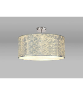 Baymont Polished Chrome 5 Light E27 Drop Flush With 60cm x 22cm Silver Leaf Shade-2