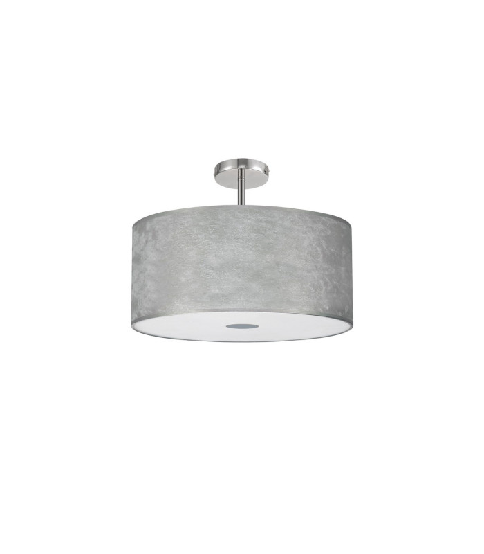 Baymont Polished Chrome 5 Light E27 Drop Flush With 50cm x 20cm Silver Leaf Shade-4