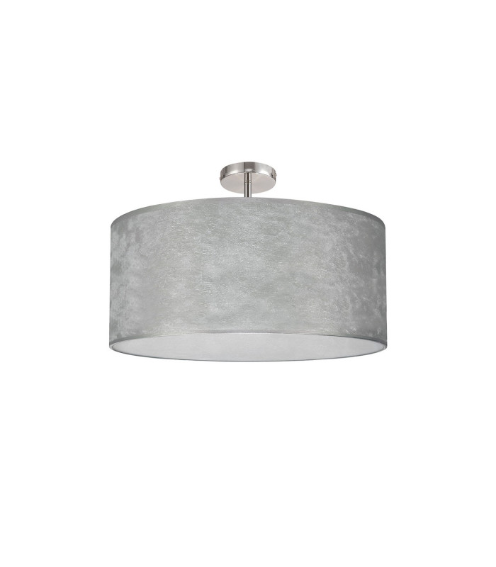 Baymont Polished Chrome 5 Light E27 Drop Flush With 60cm x 22cm Silver Leaf Shade-4