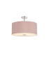 Baymont Polished Chrome 5 Light E27 Drop Flush With 60cm x 22cm Dual Faux Silk Shade Taupe/Halo Gold-1