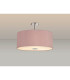 Baymont Polished Chrome 5 Light E27 Drop Flush With 60cm x 22cm Dual Faux Silk Shade Taupe/Halo Gold-2