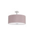 Baymont Polished Chrome 5 Light E27 Drop Flush With 60cm x 22cm Dual Faux Silk Shade Taupe/Halo Gold-4