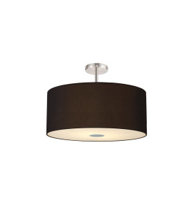 Baymont Polished Chrome 5 Light E27 Drop Flush With 60cm x 22cm Dual Faux Silk Shade Black/Green Olive-1