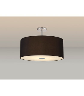 Baymont Polished Chrome 5 Light E27 Drop Flush With 60cm x 22cm Dual Faux Silk Shade Black/Green Olive-2