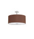 Baymont Polished Chrome 5 Light E27 Drop Flush With 60cm x 22cm Dual Faux Silk Shade Cocoa/Grecian Bronze-4
