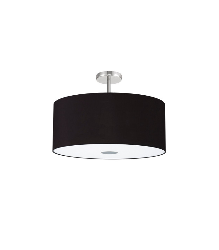 Baymont Polished Chrome 5 Light E27 Drop Flush With 60cm x 22cm Dual Faux Silk Shade Black/Green Olive-4