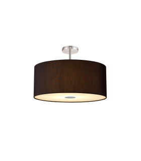 Baymont Polished Chrome 5 Light E27 Drop Flush With 60cm x 22cm Faux Silk Shade Black/White Laminate-1