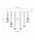 Flush Ceiling 1 Light E14, 250mm Square, Antique Brass, Prism Crystal - 3