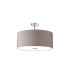 Baymont Polished Chrome 5 Light E27 Drop Flush With 60cm x 22cm Faux Silk Shade Grey/White Laminate-4