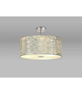Baymont Polished Chrome 5 Light E27 Drop Flush With 60cm x 22cm Silver Leaf Shade-2