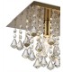 Flush Ceiling 1 Light E14, 250mm Square, Antique Brass, Prism Crystal - 5
