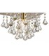 Flush Ceiling 1 Light E14, 250mm Square, Antique Brass, Prism Crystal - 6