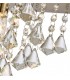 Flush Ceiling 1 Light E14, 250mm Square, Antique Brass, Prism Crystal - 7