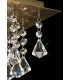Flush Ceiling 1 Light E14, 250mm Square, Antique Brass, Prism Crystal - 8