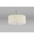 Baymont Polished Chrome 5 Light E27 Drop Flush With 60cm x 22cm Faux Silk Shade Ivory Pearl/White Laminate-13