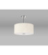 Baymont Polished Chrome 5 Light E27 Semi Flush With 40cm x 18cm Faux Silk Shade Ivory Pearl/White Laminate-13