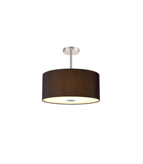 Baymont Polished Chrome 5 Light E27 Semi Flush With 40cm x 18cm Faux Silk Shade Black/White Laminate-1