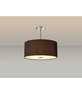 Baymont Polished Chrome 5 Light E27 Semi Flush With 40cm x 18cm Faux Silk Shade Black/White Laminate-2