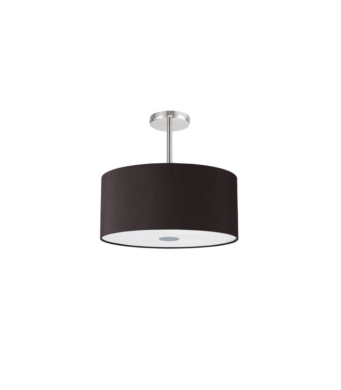 Baymont Polished Chrome 5 Light E27 Semi Flush With 40cm x 18cm Faux Silk Shade Black/White Laminate-4