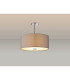 Baymont Polished Chrome 5 Light E27 Semi Flush With 40cm x 18cm Faux Silk Shade Grey/White Laminate-2