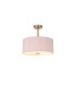 Baymont Antique Brass 5 Light E27 Semi Flush With 40cm x 18cm Dual Faux Silk Shade Taupe/Halo Gold-1