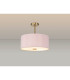 Baymont Antique Brass 5 Light E27 Semi Flush With 40cm x 18cm Dual Faux Silk Shade Taupe/Halo Gold-2
