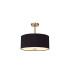 Baymont Antique Brass 5 Light E27 Semi Flush With 40cm x 18cm Dual Faux Silk Shade Black/Green Olive-1