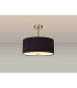 Baymont Antique Brass 5 Light E27 Semi Flush With 40cm x 18cm Dual Faux Silk Shade Black/Green Olive-2