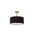 Baymont Antique Brass 5 Light E27 Semi Flush With 40cm x 18cm Dual Faux Silk Shade Black/Green Olive-4