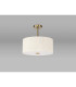 Baymont Antique Brass 5 Light E27 Semi Flush With 40cm x 18cm Faux Silk Shade Ivory Pearl/White Laminate-13